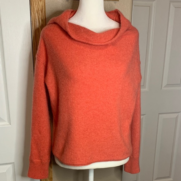 Free People Sweaters - FREE PEOPLE Orion Cashmere Sweater Cowl Neck Slouchy Relaxed Orange Medium